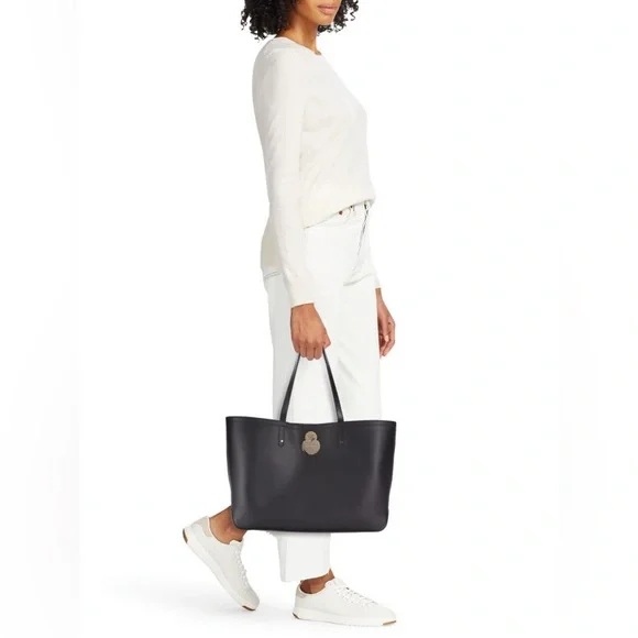 New Longchamp Cavalcade Lambskin Leather Shoulder Tote Bag Purse Black - Picture 5 of 16